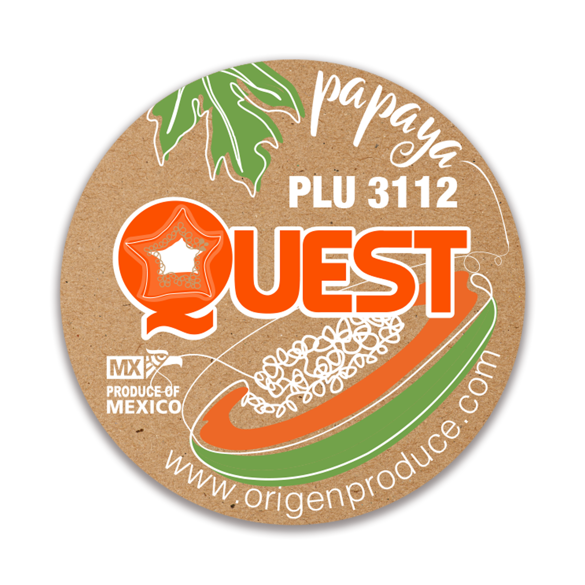 Marca Quest — etiqueta — Viva Papaya
